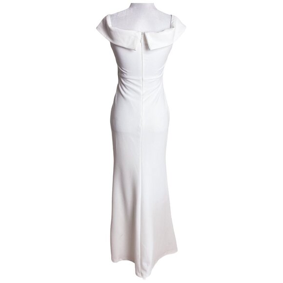 LULUS NWOT Song of Love White Off-the-Shoulder Maxi Wedding Dress Women's Sz S - Picture 9 of 14